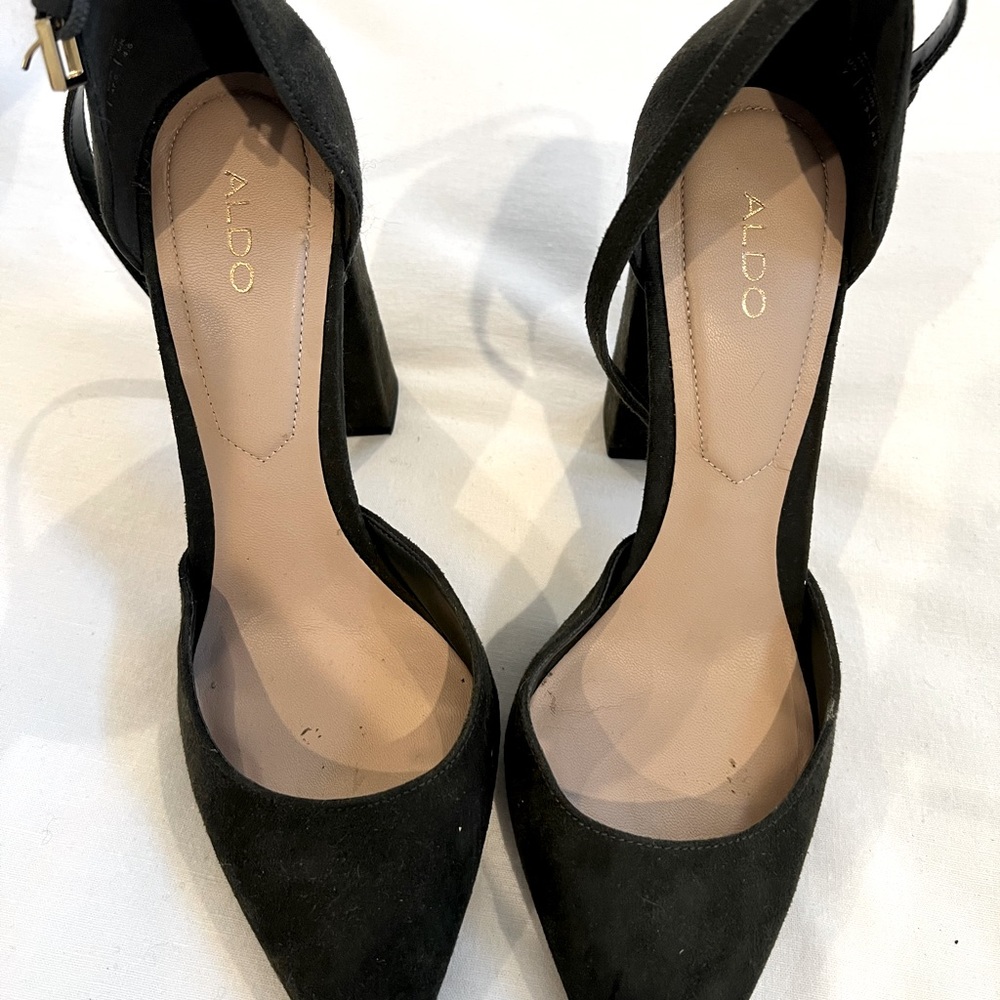 Dark Green Aldo 4 inch Block Heel